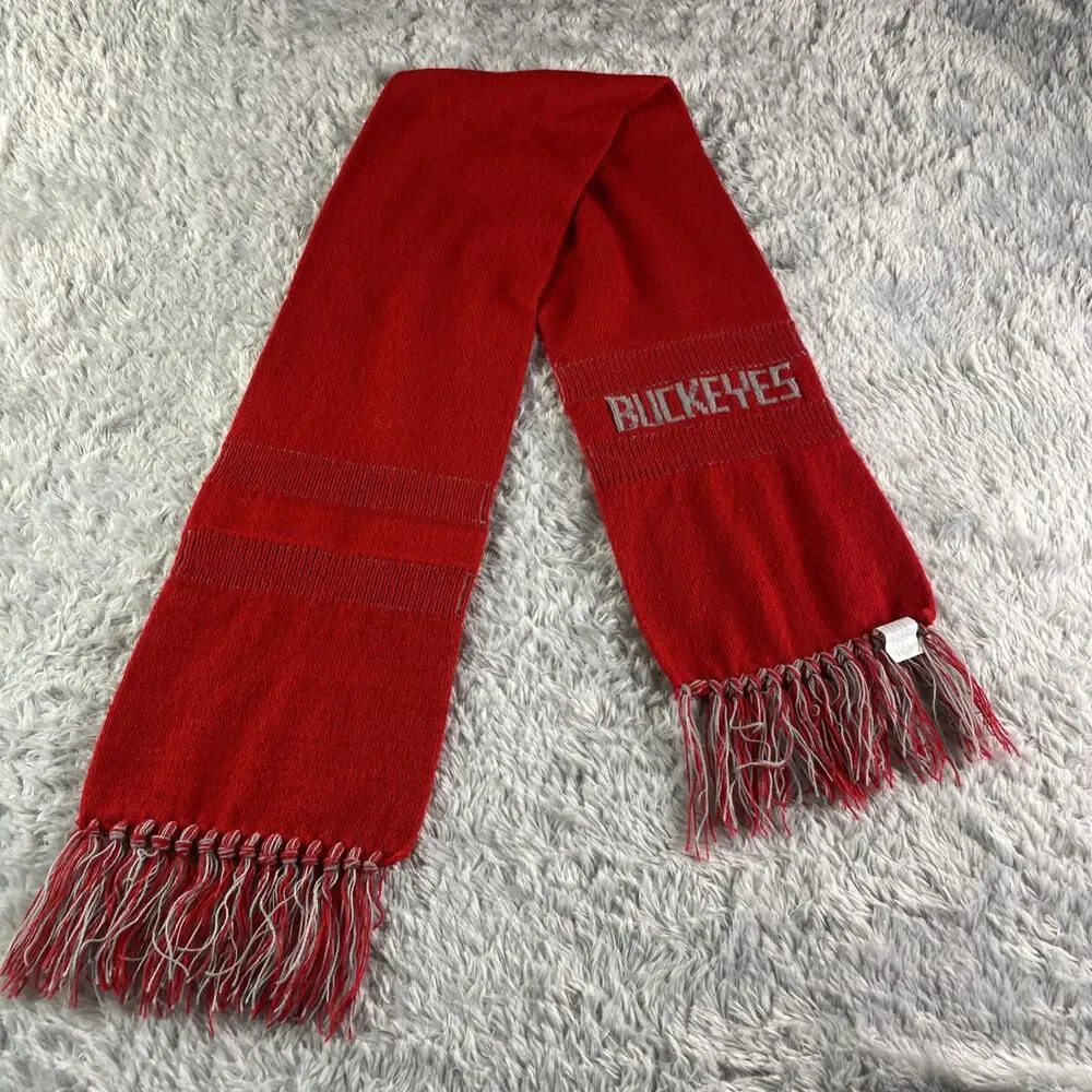 Ohio State Buckeyes Scarf Red Gray One Size OSU Winter Fall Supporter SGA